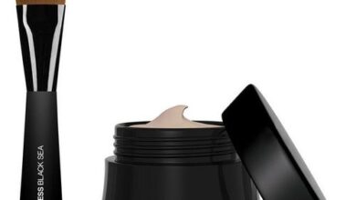 Photo of Edward Bess Black Sea Complexion Correcting Mousse Foundation with Expert Blending Brush